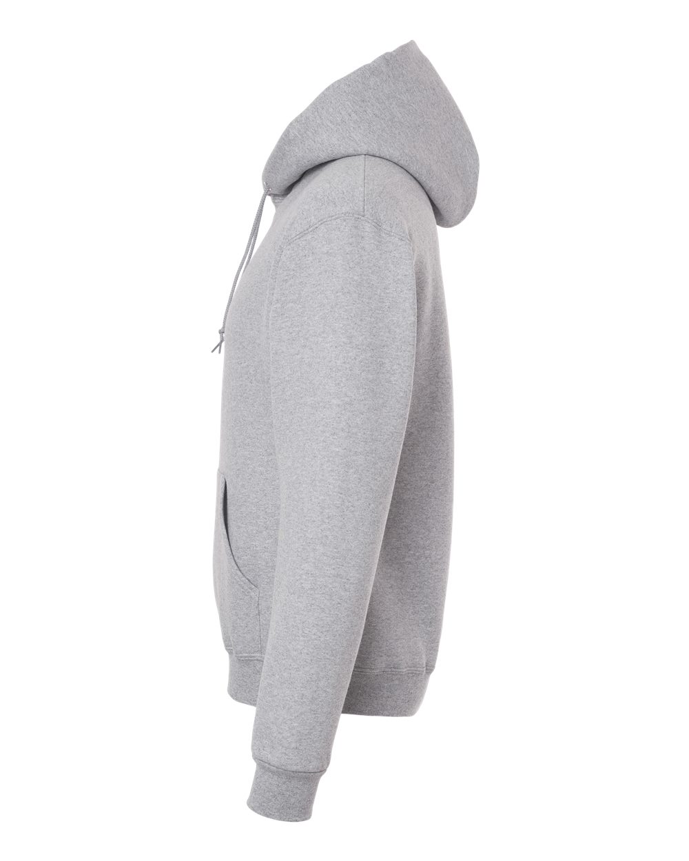 Left View of Athletic Heather Rugged Hooded Sweatshirt - H12MR