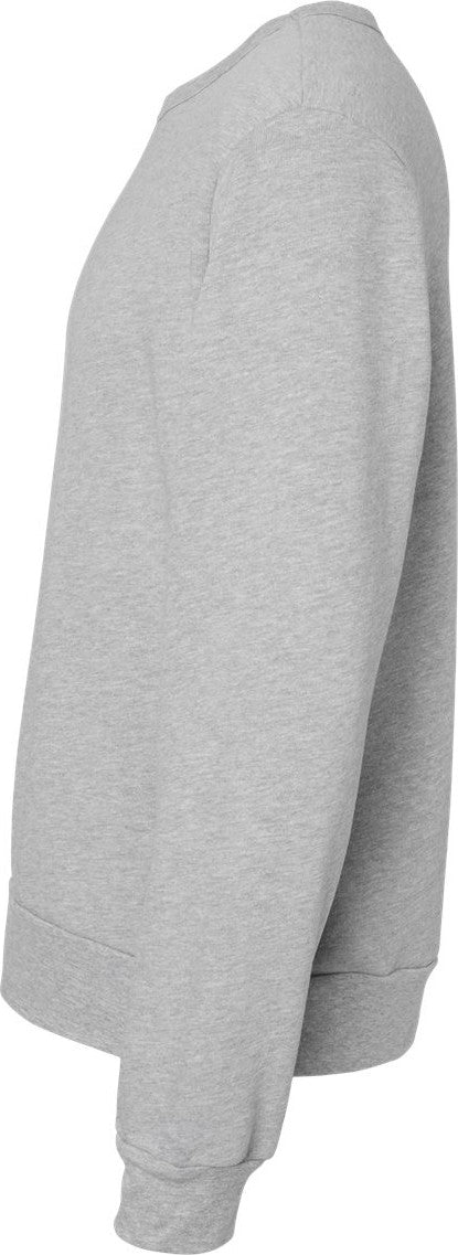 Left View of Athletic Heather Sponge Fleece Classic Crewneck Sweatshirt - 3911