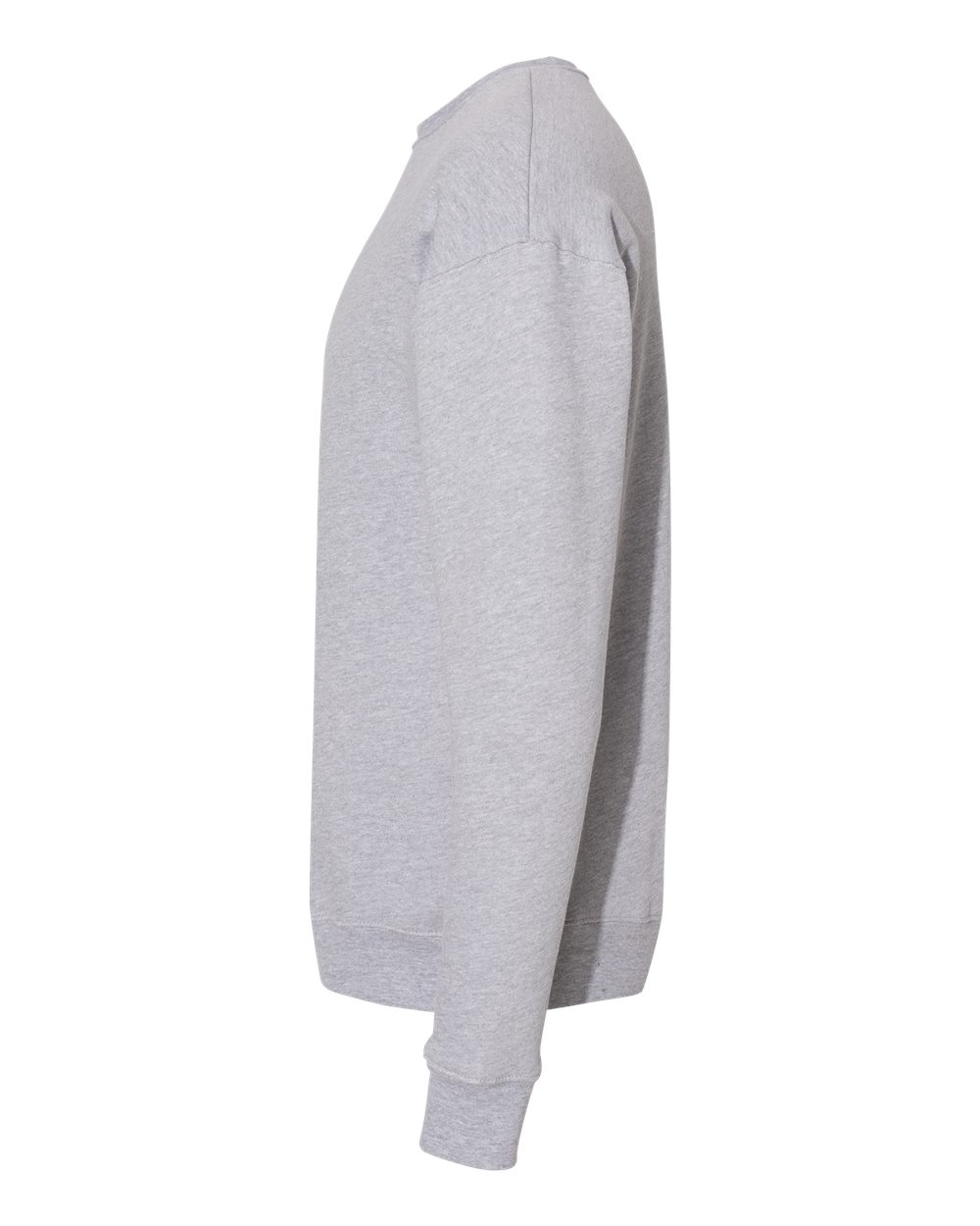 Left View of Athletic Heather Sponge Fleece Drop Shoulder Crewneck Sweatshirt - 3945