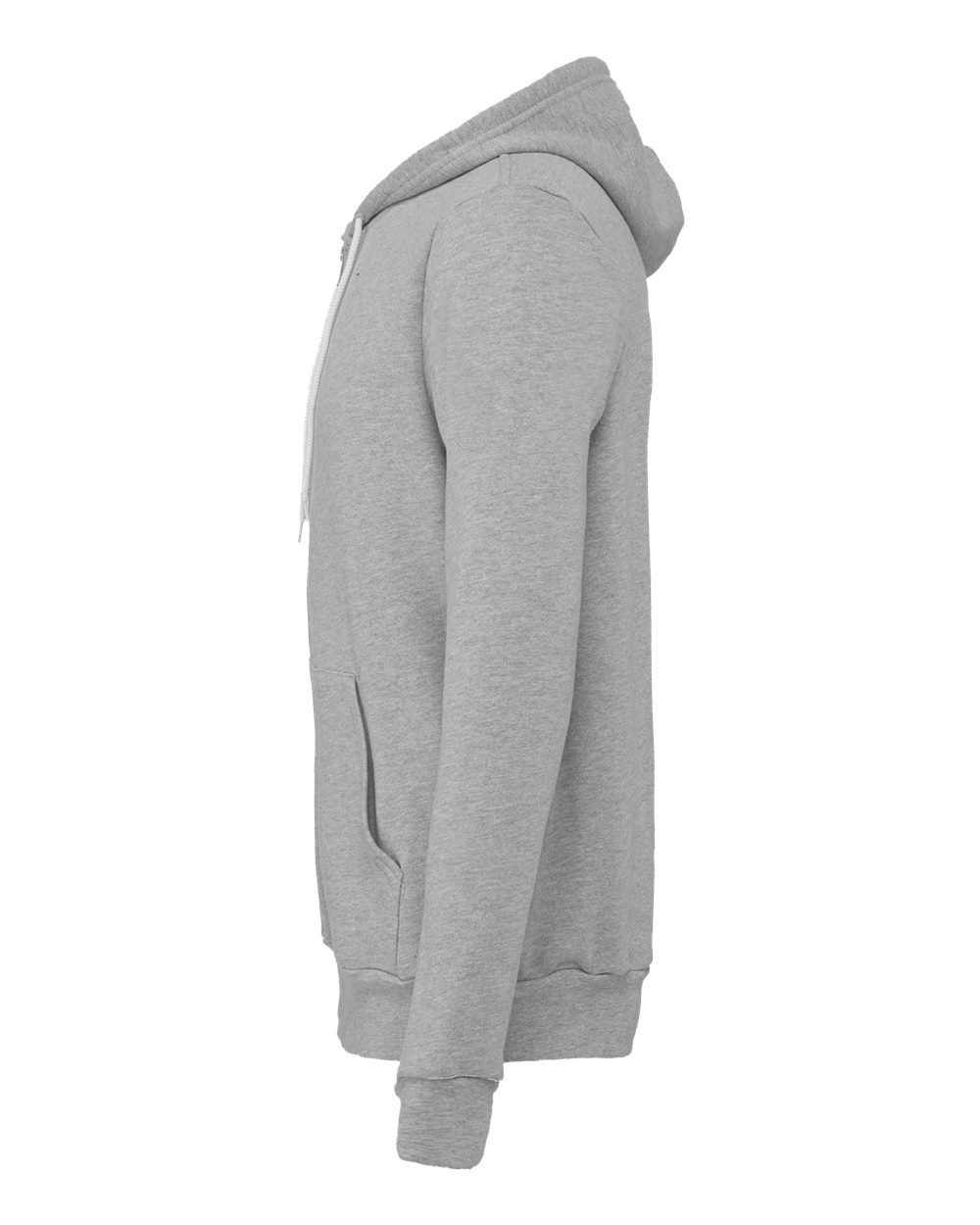 Left View of Athletic Heather Sponge Fleece Full-Zip Hoodie - 3739