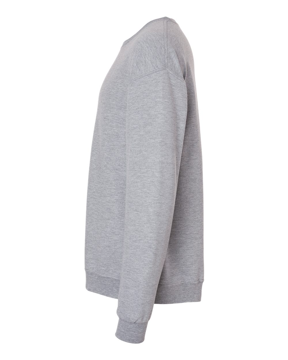 Left View of Athletic Heather Ultimate CVC Crewneck Sweatshirt - IC48MR