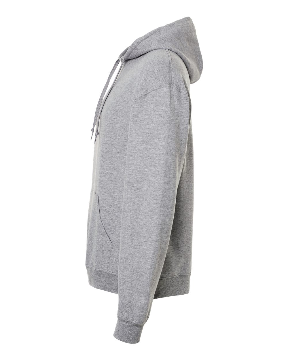 Left View of Athletic Heather Ultimate CVC Hooded Sweatshirt - IC49MR