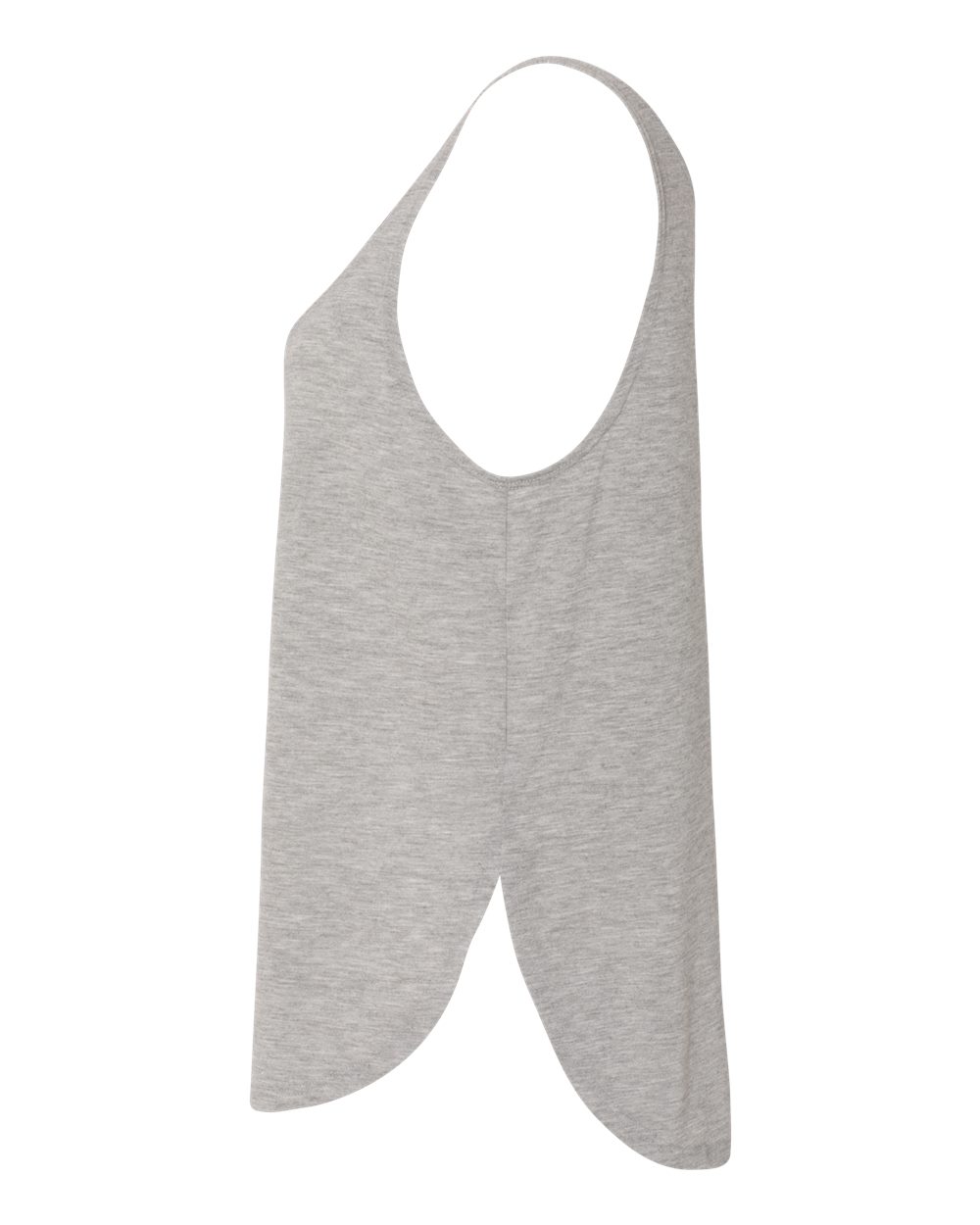 Left View of Athletic Heather Women's Flowy Tank with Side Slit - 8802