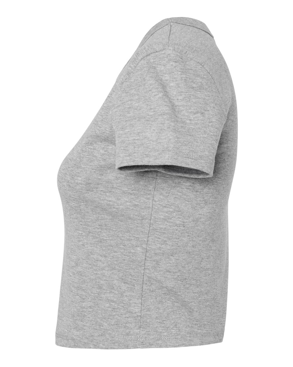 Left View of Athletic Heather Women's Micro Rib Baby Tee - 1010