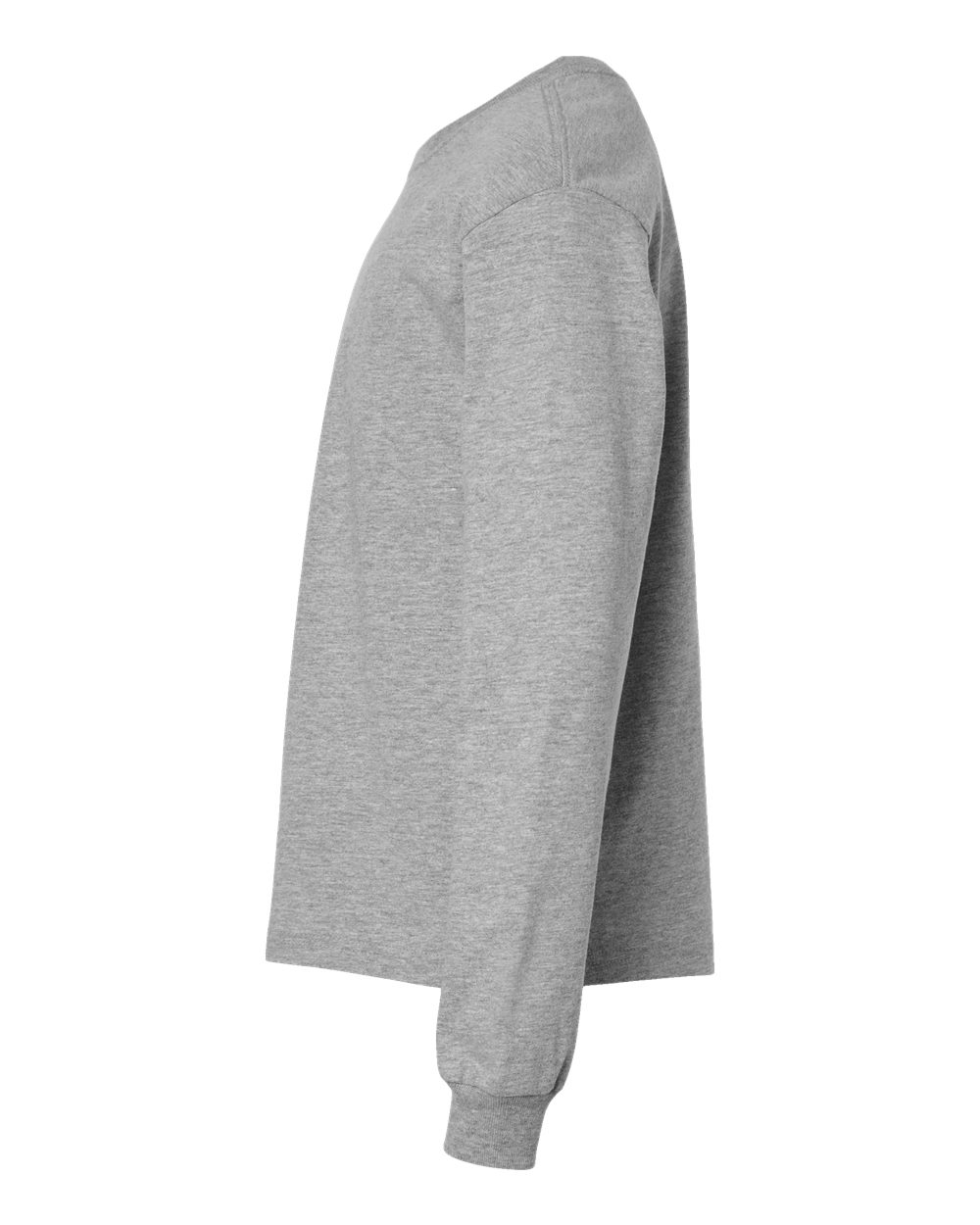 Left View of Athletic Heather Youth 6oz. Heavyweight Long Sleeve Tee - 3511Y