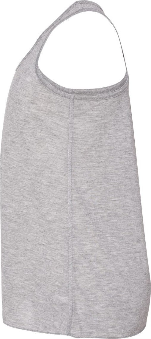 Left View of Athletic Heather Youth Flowy Racerback Tank - 8800Y