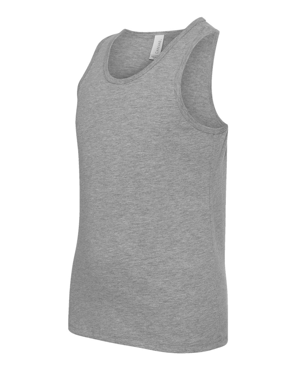Left View of Athletic Heather Youth Heather CVC Tank - 3480YCVC