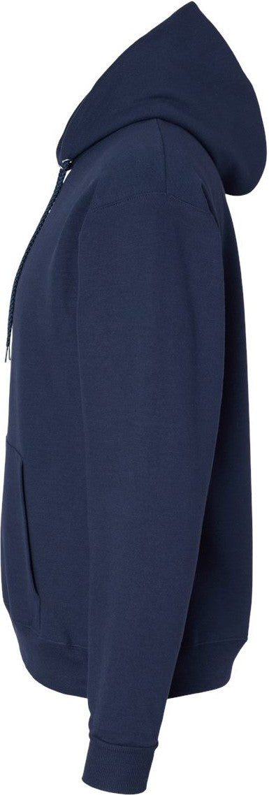 Left View of Athletic Navy Ecosmart® Hooded Sweatshirt - P170
