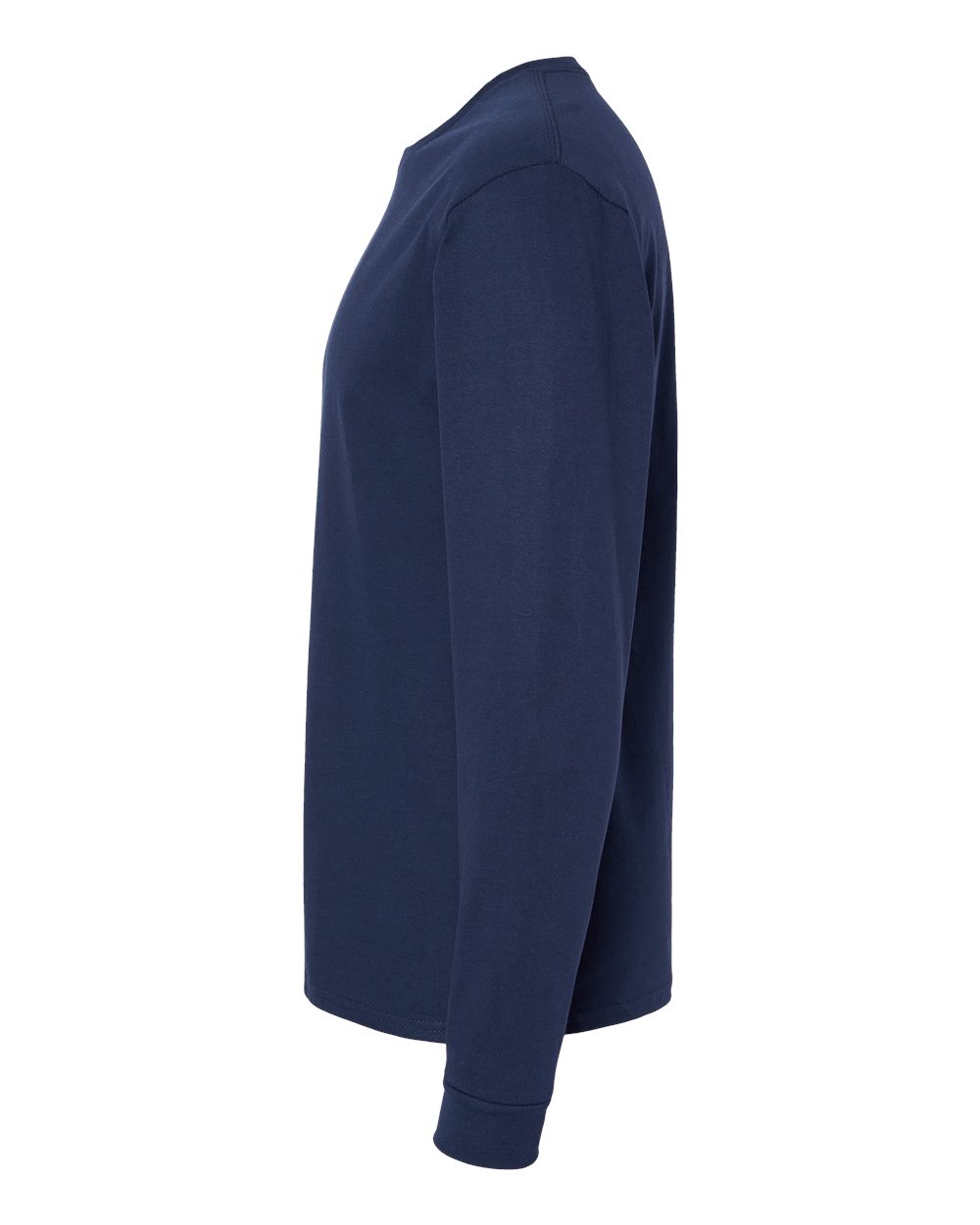 Left View of Athletic Navy Essential-T Long Sleeve T-Shirt - 5286