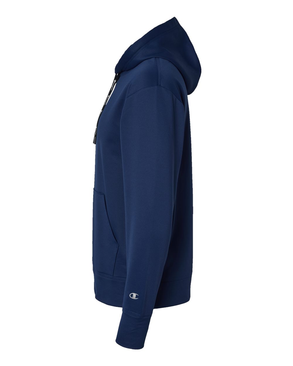 Left View of Athletic Navy Sport Hooded Sweatshirt - CHP180