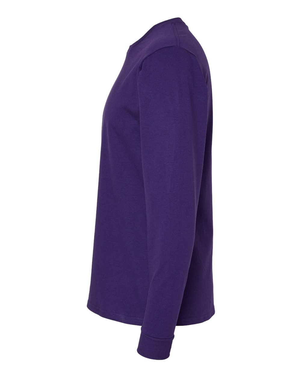 Left View of Athletic Purple Essential-T Long Sleeve T-Shirt - 5286