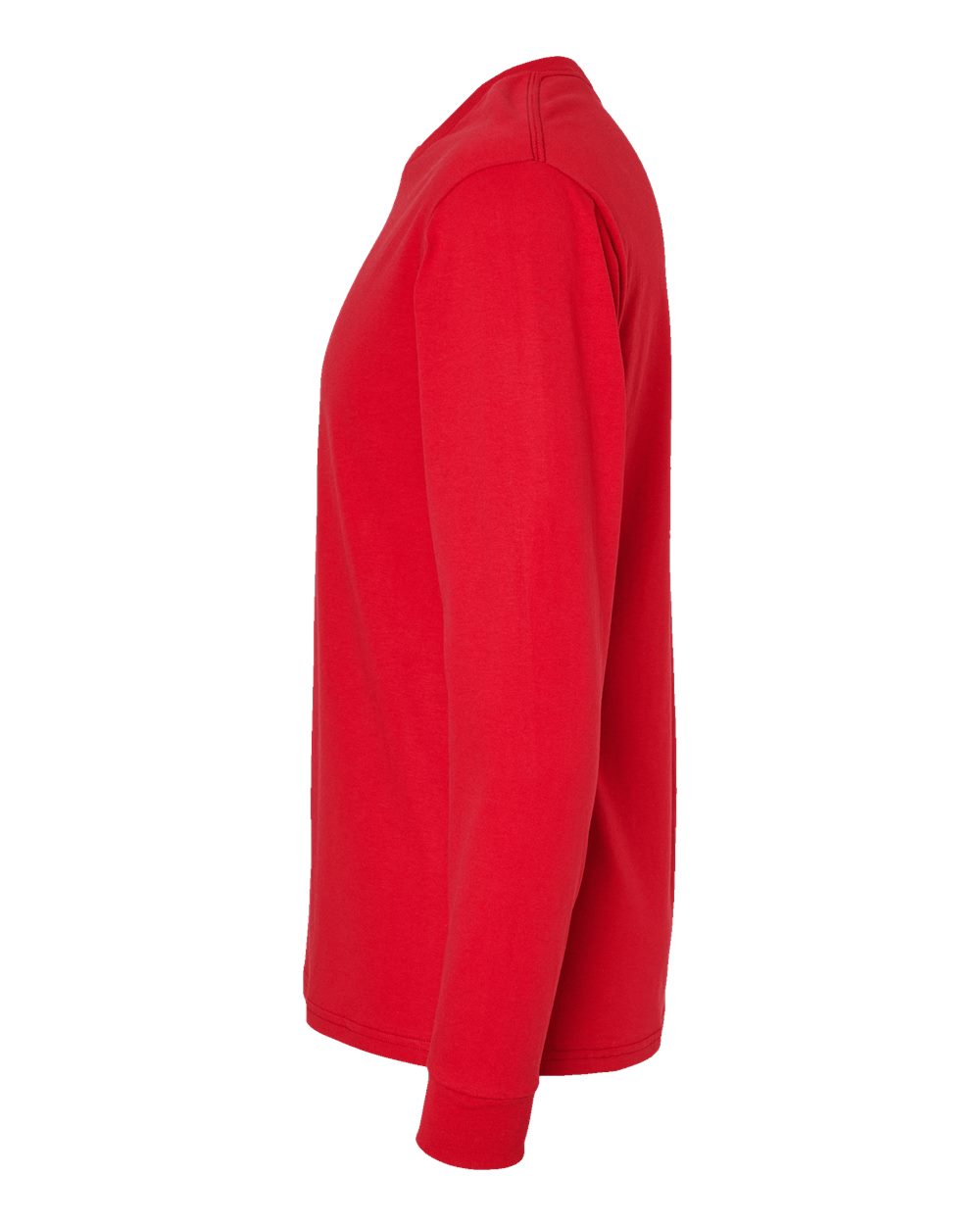 Left View of Athletic Red Essential-T Long Sleeve T-Shirt - 5286