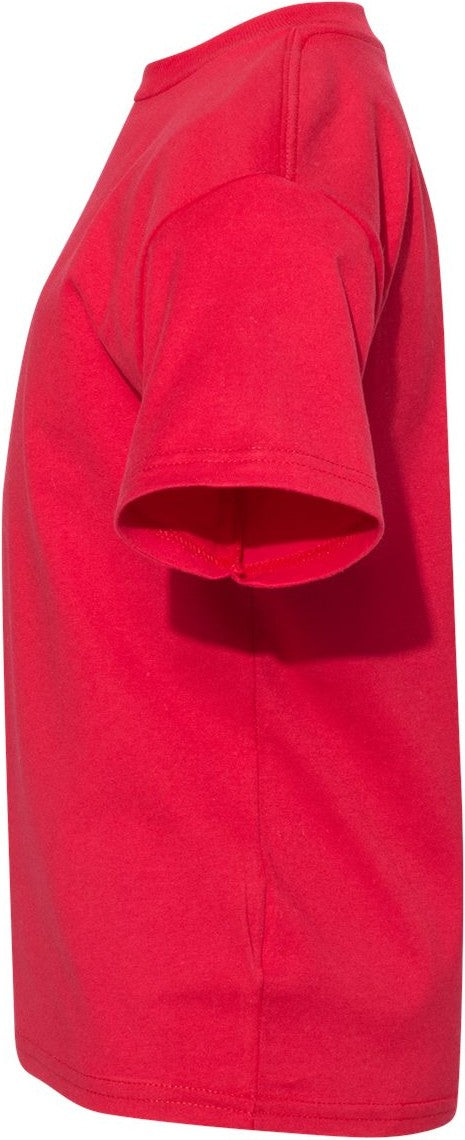 Left View of Athletic Red Perfect-T Youth T-Shirt - 498Y