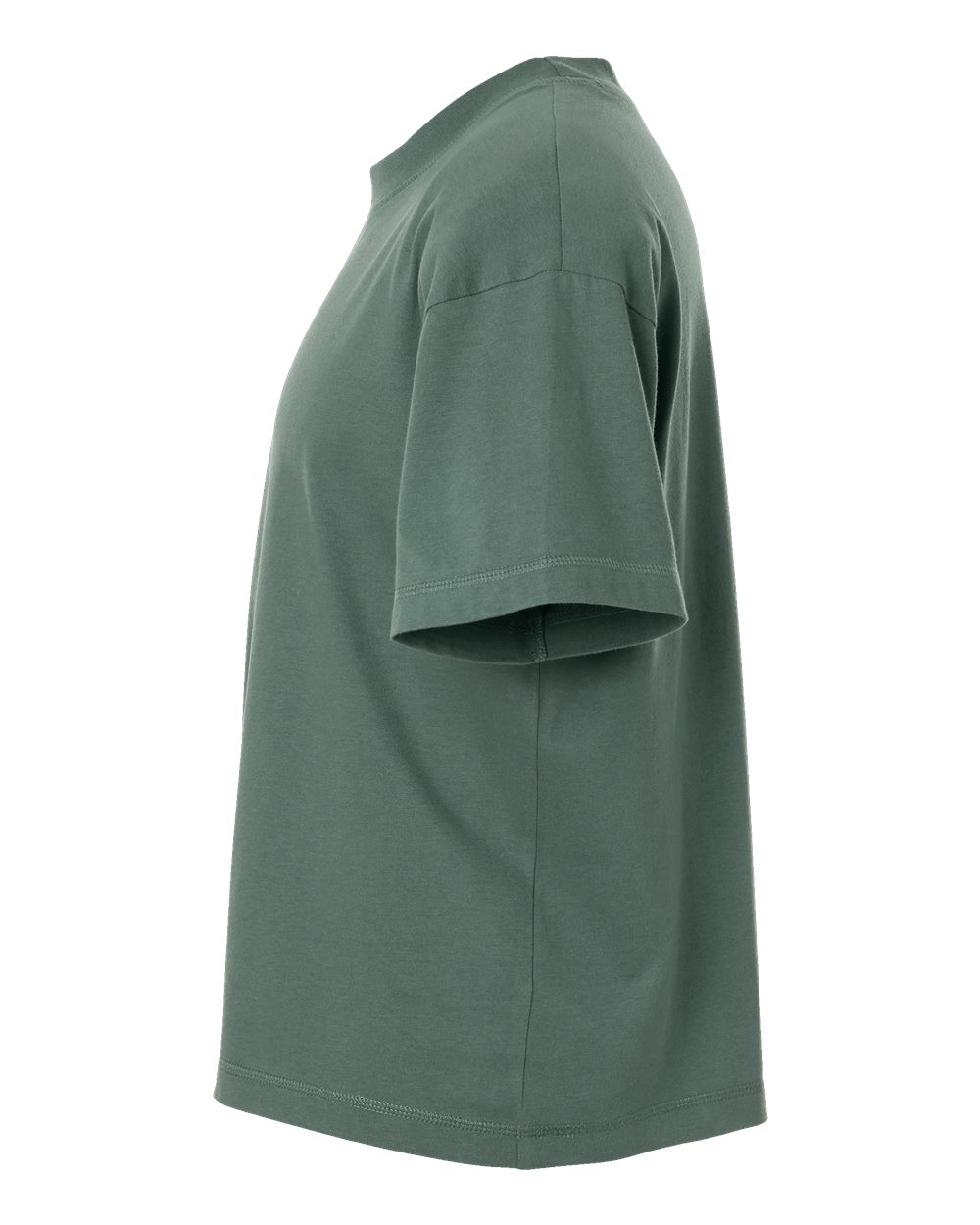 Left View of Basil Relaxed Crew Tee - 3520