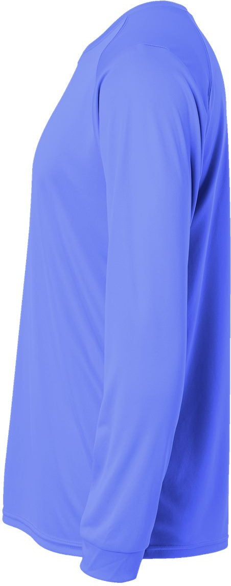 Left View of Bimini Blue Long Islander Performance Long Sleeve T-Shirt - 210