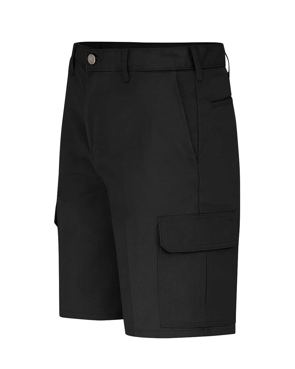 Left View of Black 11" Industrial Cargo Shorts - Odd Sizes - LR00ODD