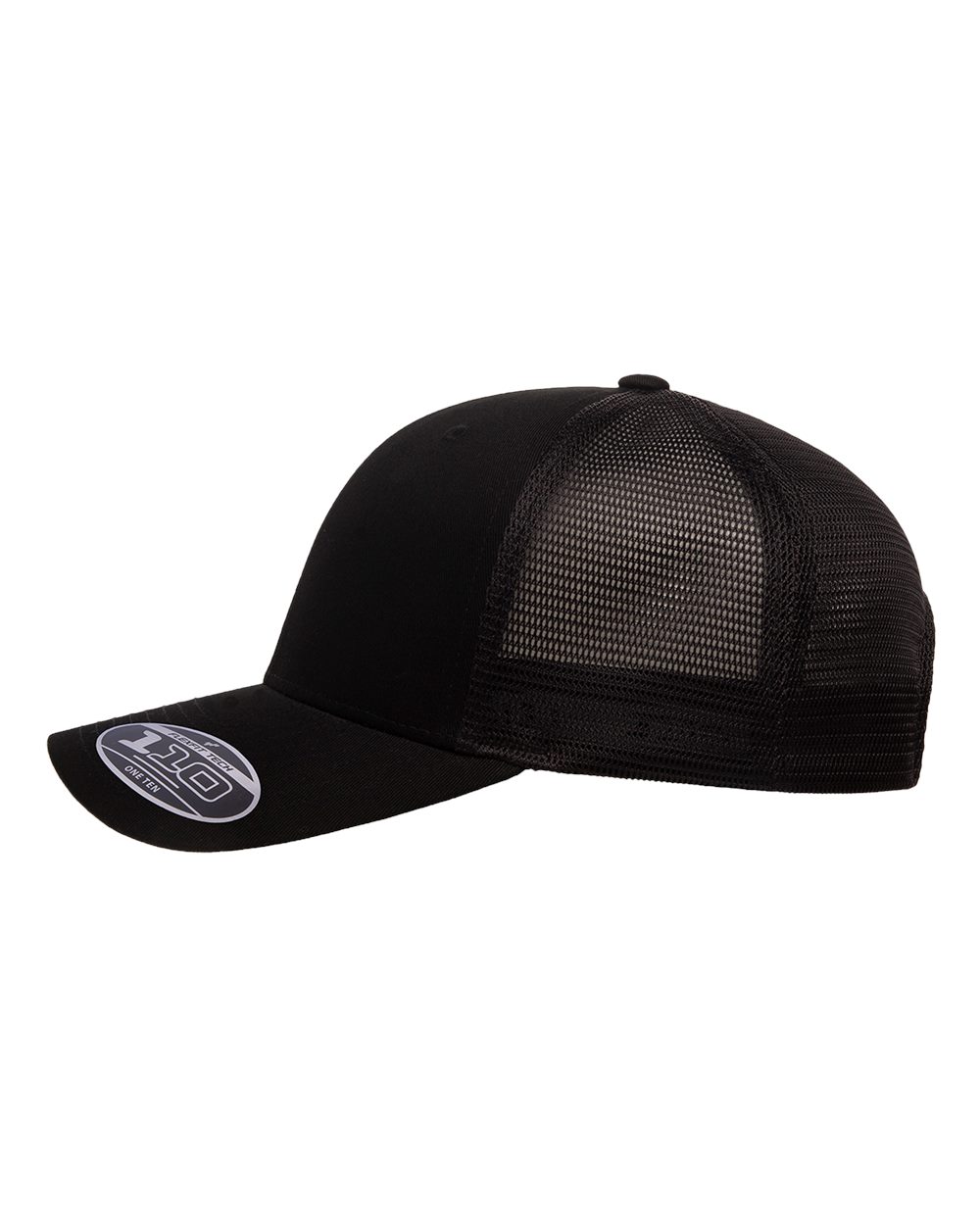 Left View of Black 110® Mesh-Back Cap - 110M