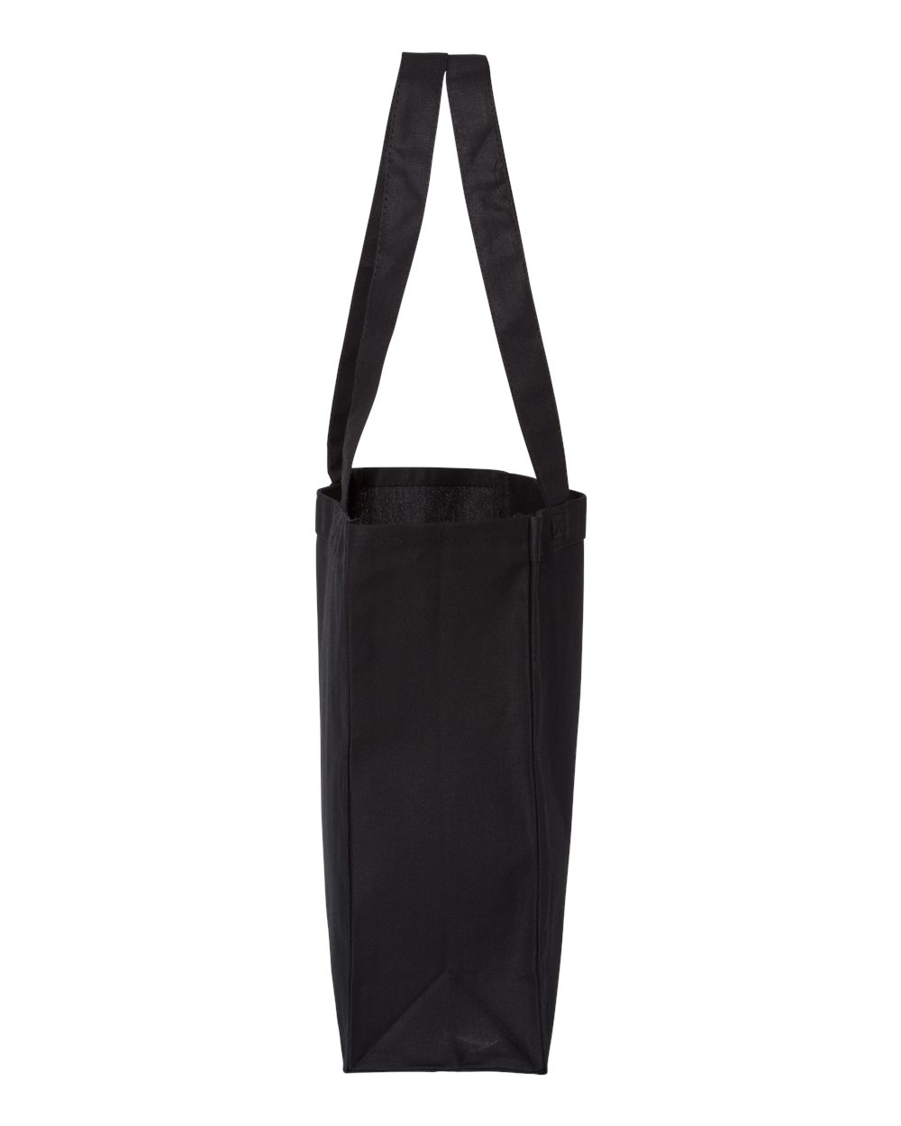 Left View of Black 12L Gussetted Shopping Bag - Q1000
