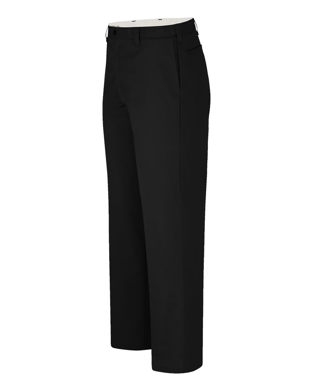 Left View of Black - 32I Industrial Flat Front Pants - Extended Sizes - LP92EXT