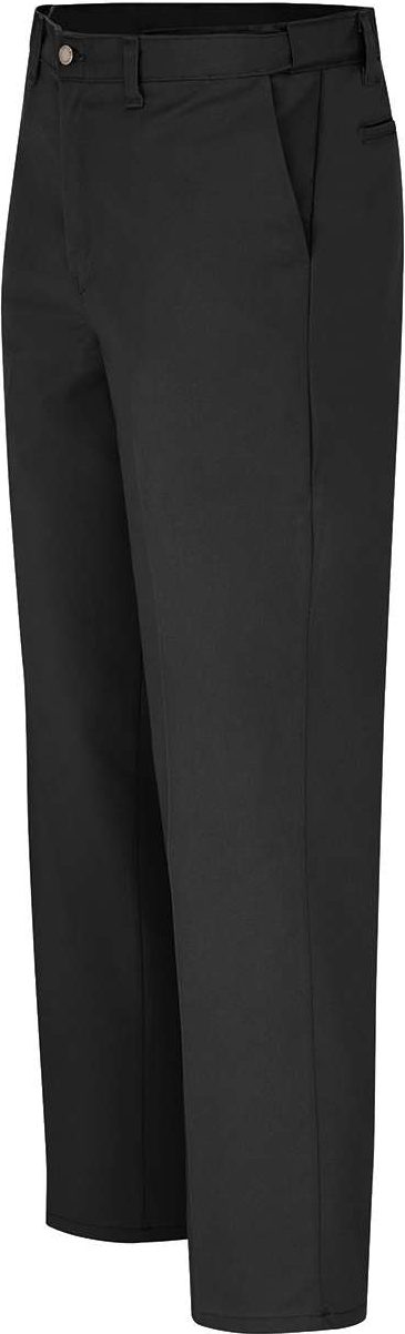 Left View of Black - 34I Premium Industrial Flat Front Comfort Waist Pants - LP70