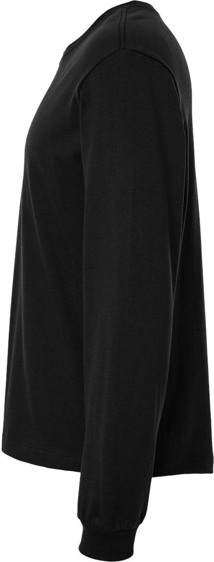 Left View of Black 6 oz. Heavyweight Long Sleeve Tee - 3511