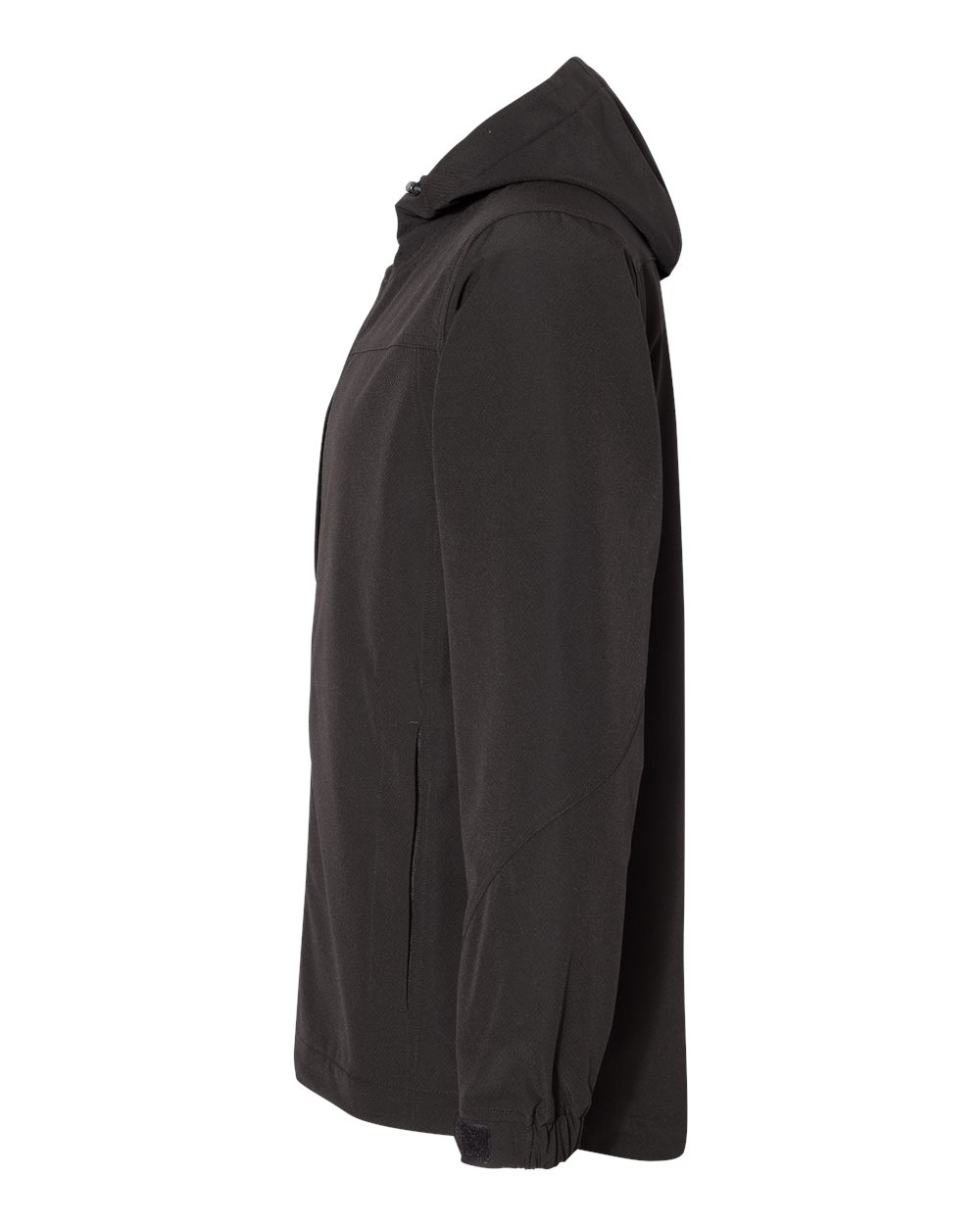Left View of Black Apex Soft Shell Hooded Jacket - 5310