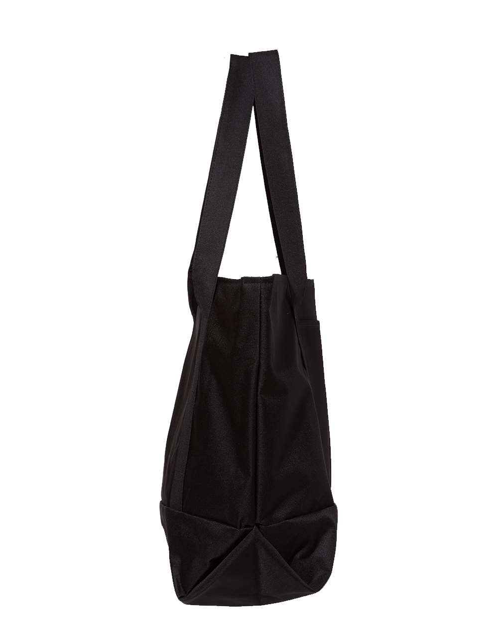 Left View of Black/ Black Bay View Giant Zippered Tote - 7006