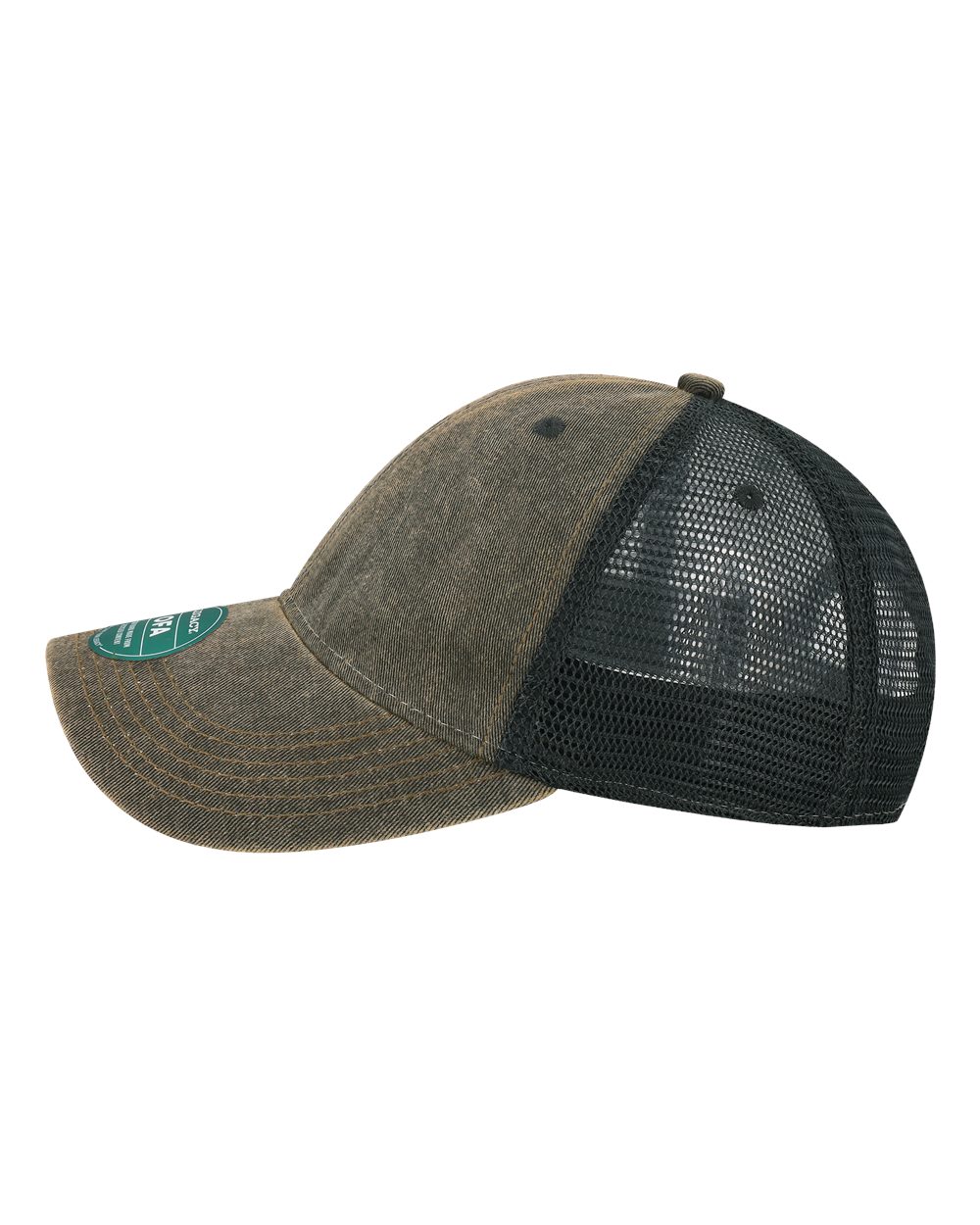 Left View of Black/ Black Old Favorite Trucker Cap - OFA