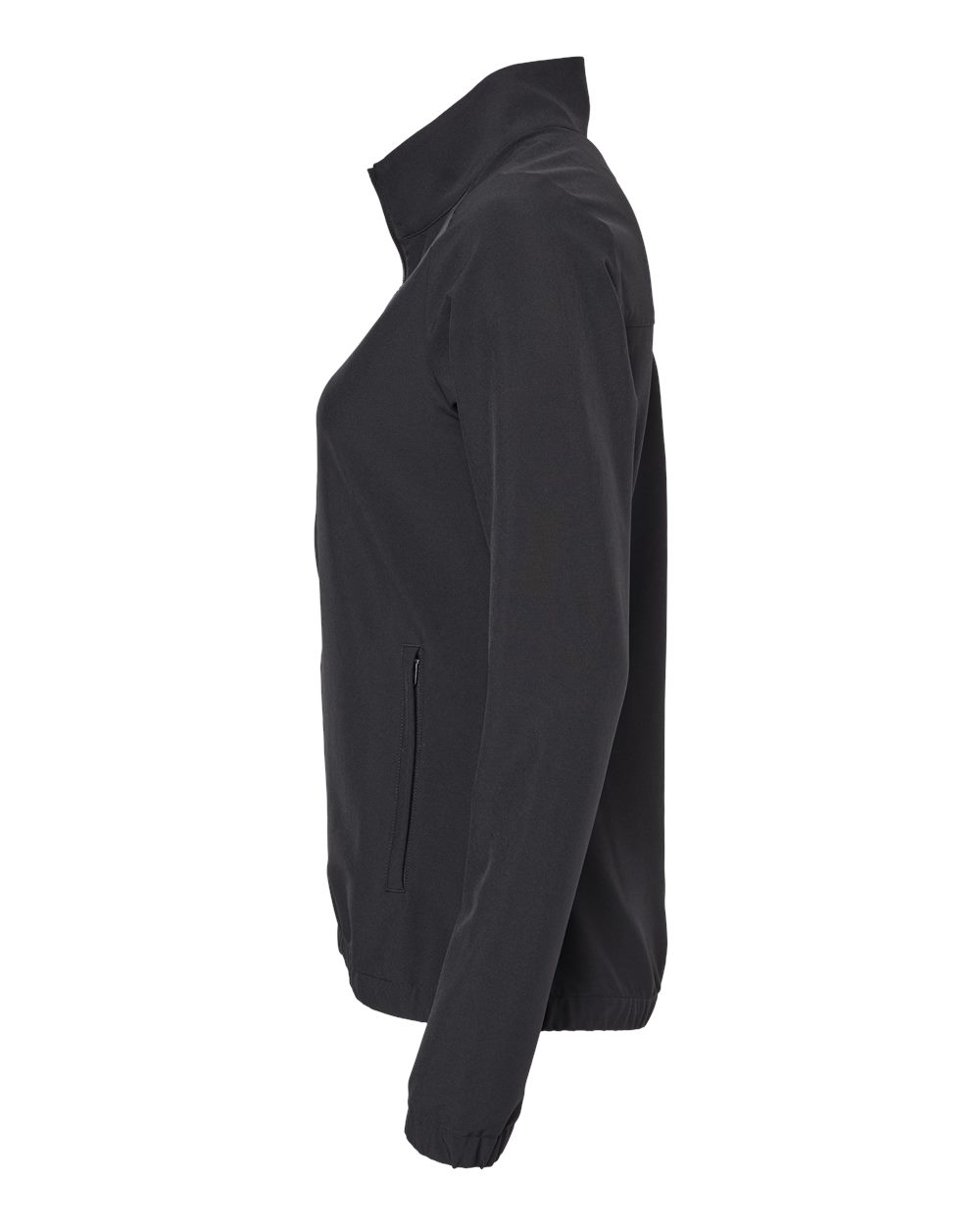 Left View of Black/ Black Women's 3-Stripes Full-Zip Jacket - A268