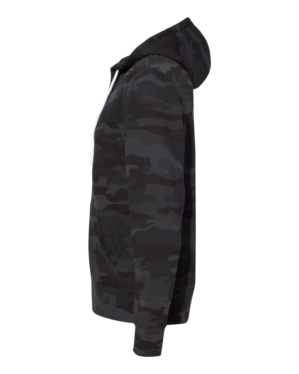Left View of Black Camo Lightweight Full-Zip Hooded Sweatshirt - AFX90UNZ