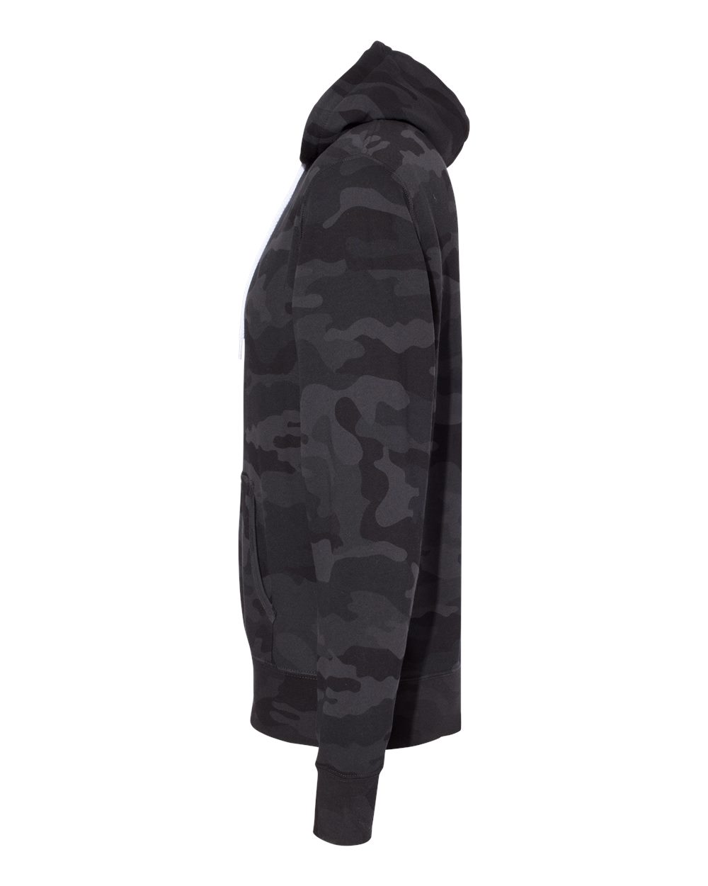 Left View of Black Camo Lightweight Hooded Sweatshirt - AFX90UN