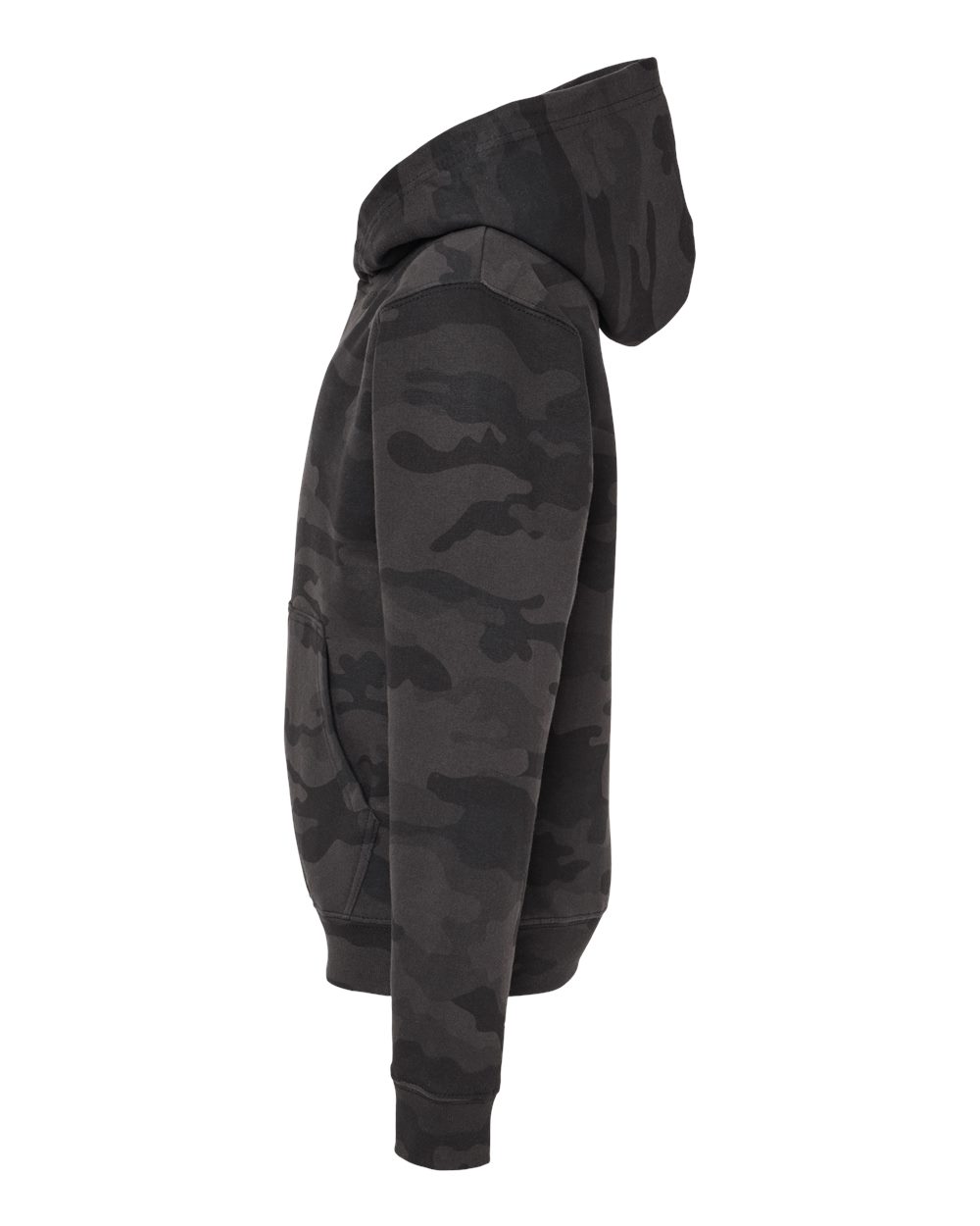 Left View of Black Camo Youth Midweight Hooded Sweatshirt - SS4001Y
