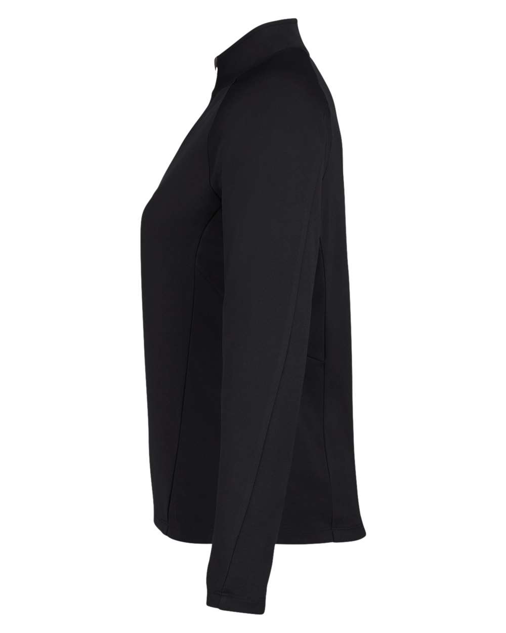Left View of Black/ Carbon Women's Origin Performance Pique Quarter-Zip Pullover - CE418W