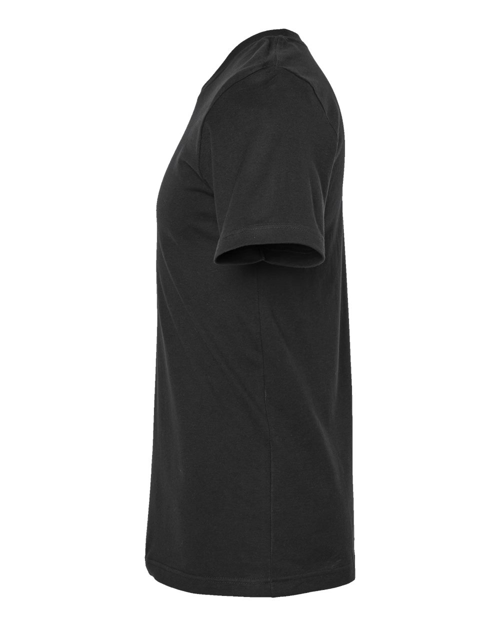 Left View of Black Combed Cotton T-Shirt - 602