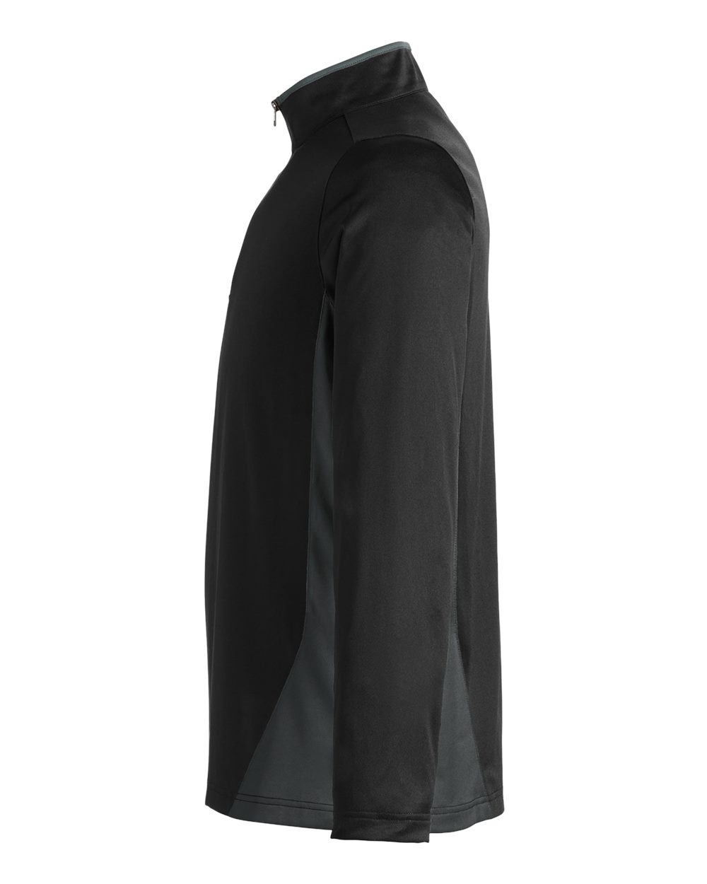 Left View of Black/ Dark Charcoal Men's Flash Snag Protection Plus IL Colorblock Quarter-Zip Pullover - M786
