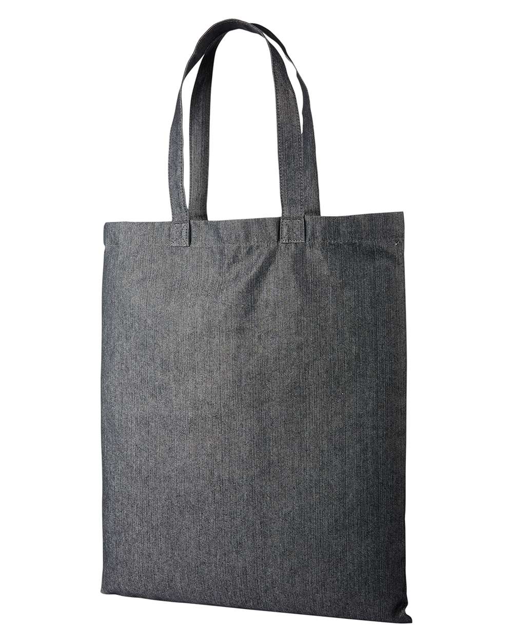 Left View of Black Denim Denim Tote Bag - RP998