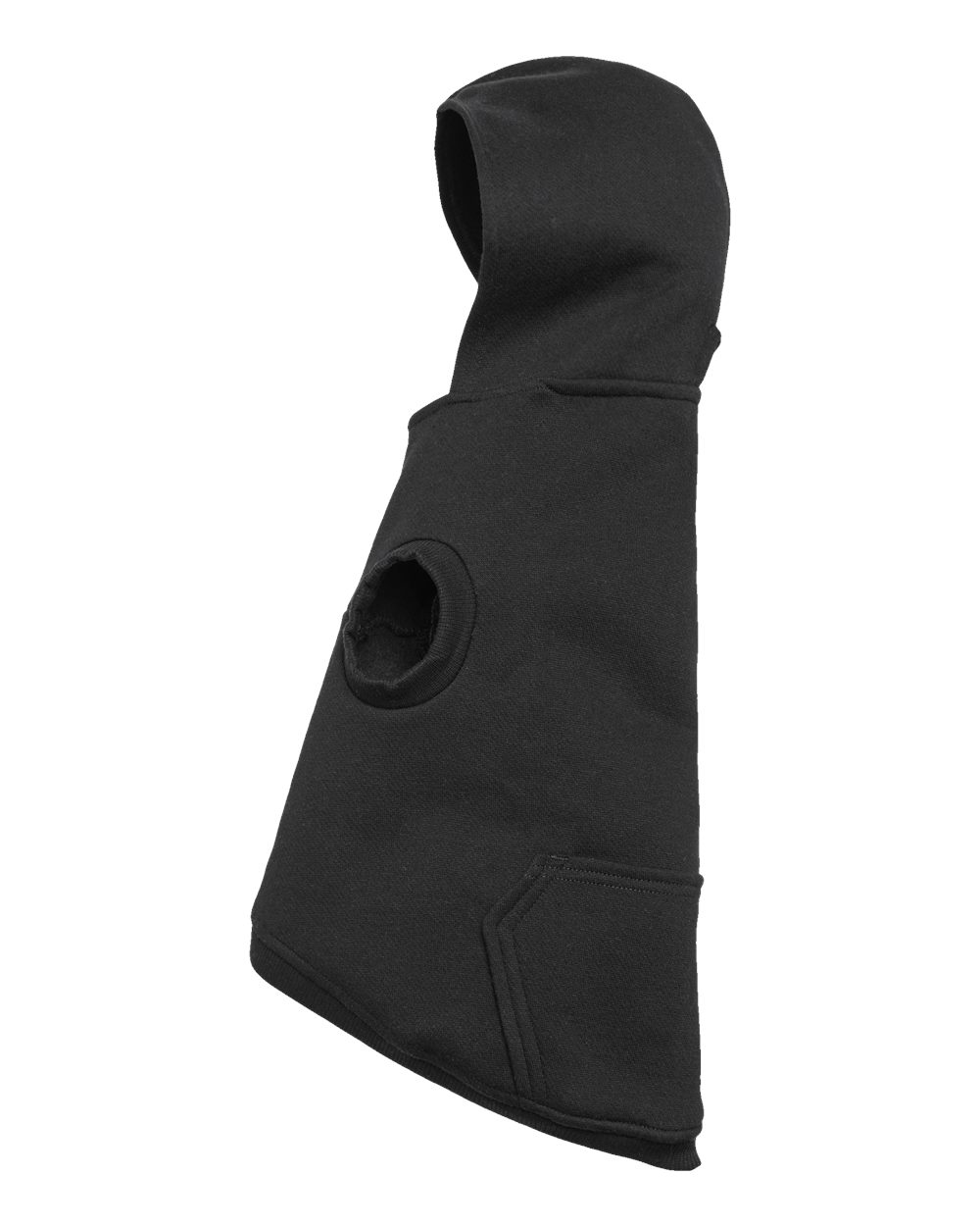 Left View of Black Doggie 3-End Fleece Hoodie - 3926