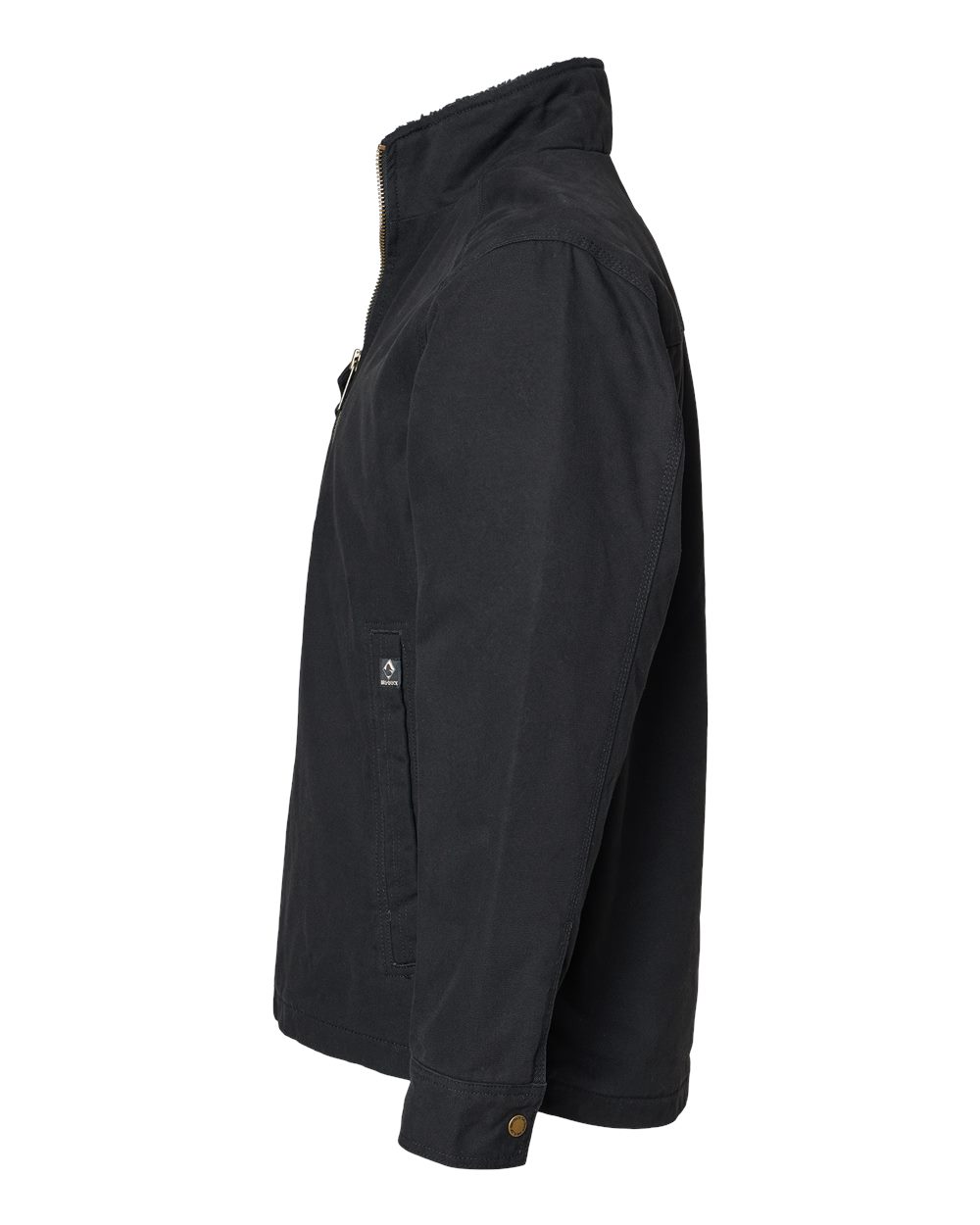 Left View of Black Endeavor Canyon Cloth™ Canvas Jacket with Sherpa Lining - 5037