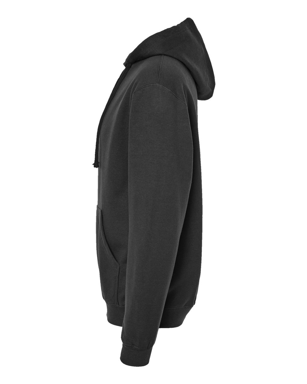 Left View of Black Fleece Hooded Sweatshirt - 320