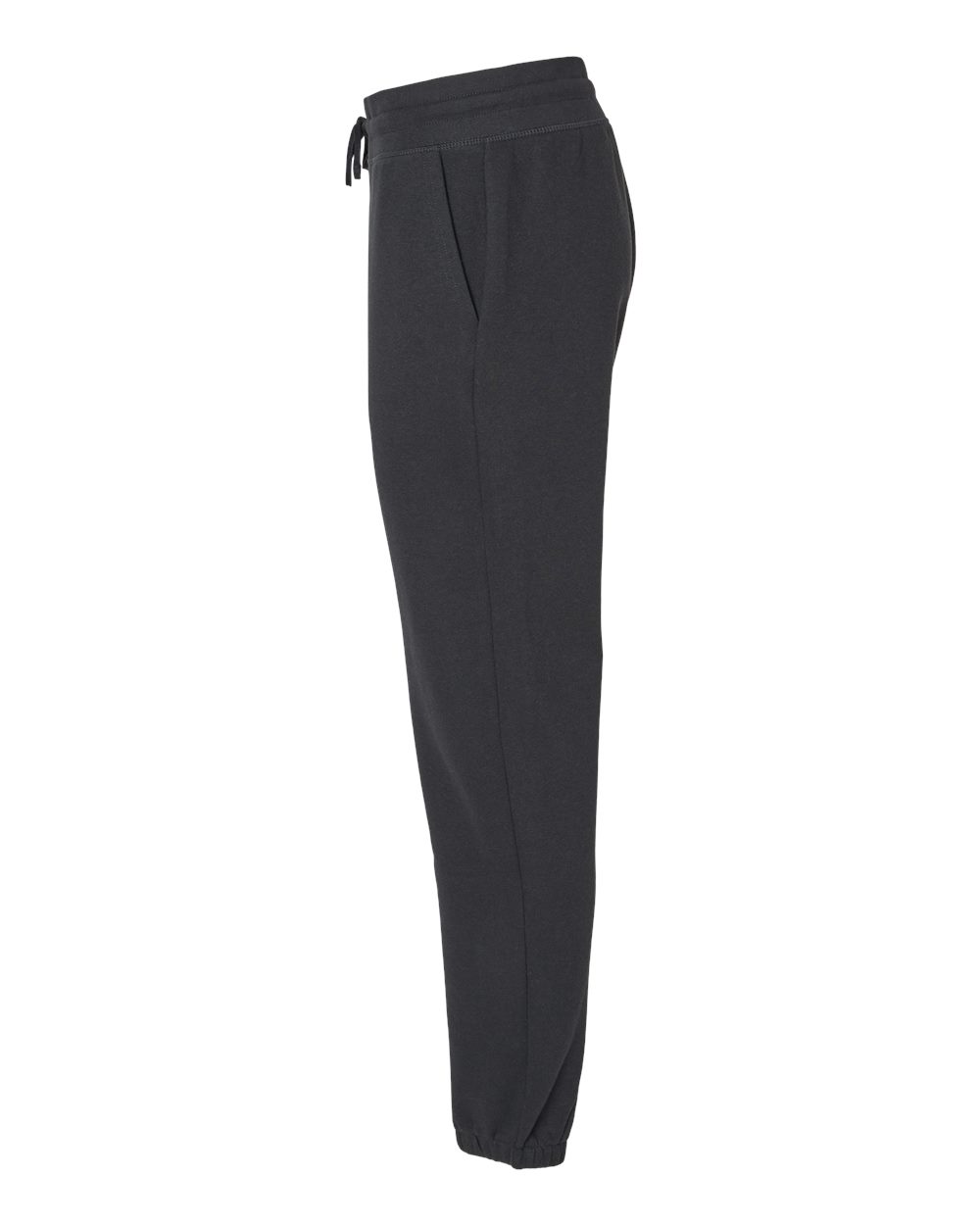 Left View of Black Fleece Sweatpants - 9803
