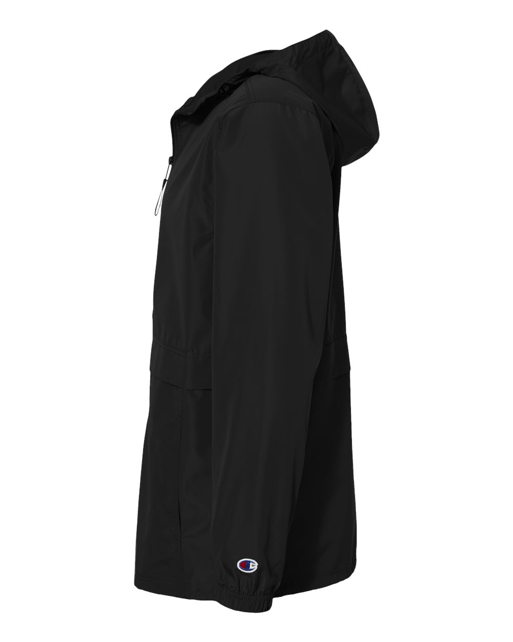 Left View of Black Full-Zip Anorak Jacket - CO125