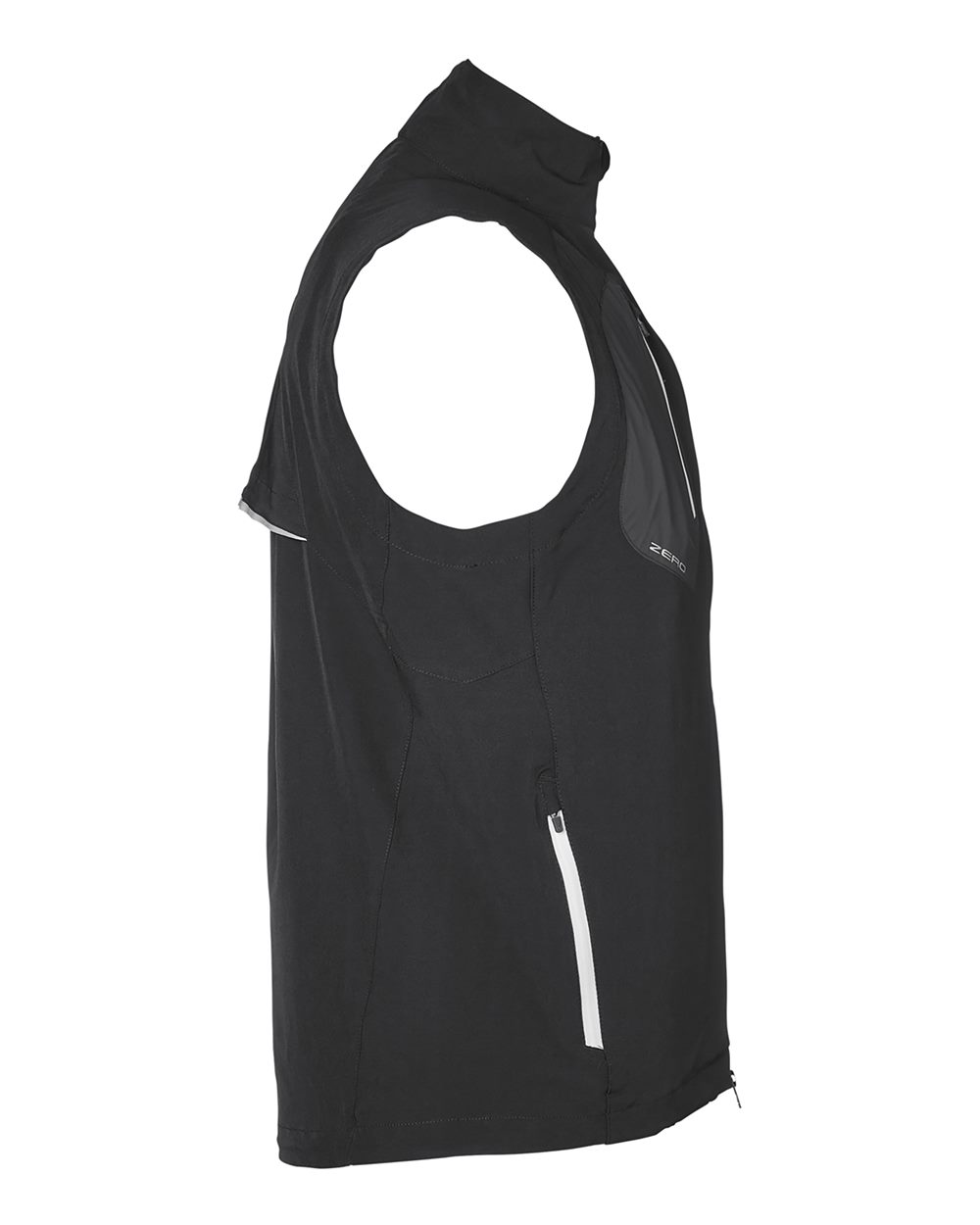 Left View of Black Full-Zip Vest - W1009Z