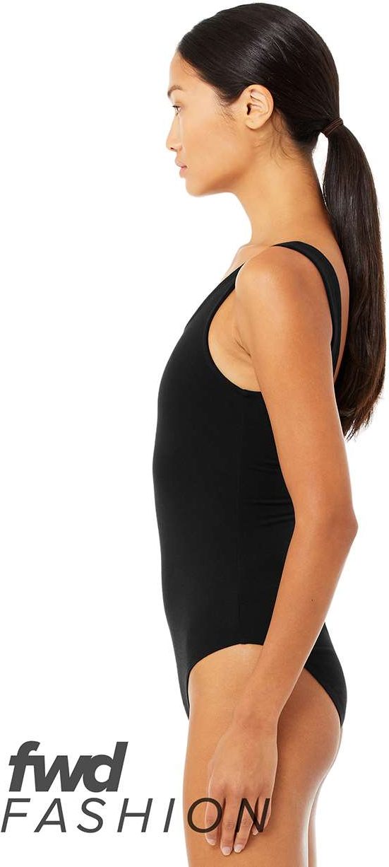 Left View of Black FWD Fashion Women's Bodysuit - 0990