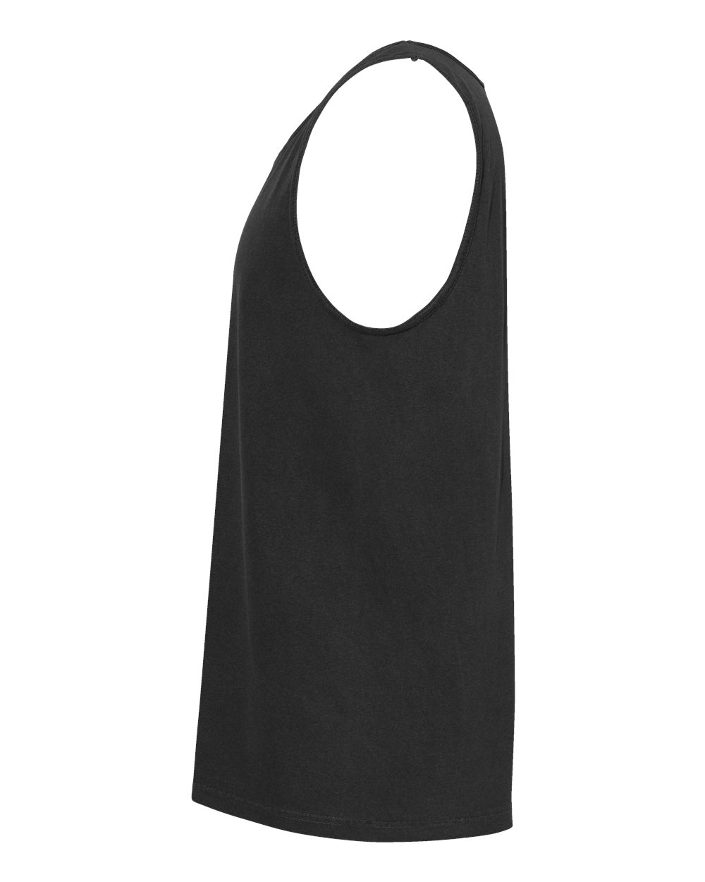 Left View of Black Garment-Dyed Heavyweight Tank Top - 9360