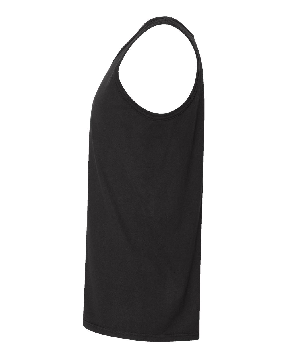 Left View of Black Garment-Dyed Unisex Tank Top - GDH300