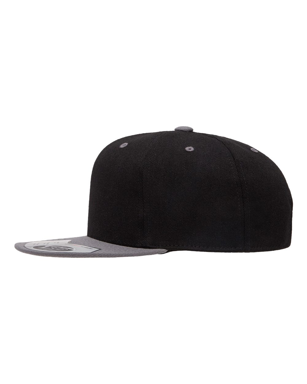 Left View of Black/ Grey 110® Snapback Cap - 110F