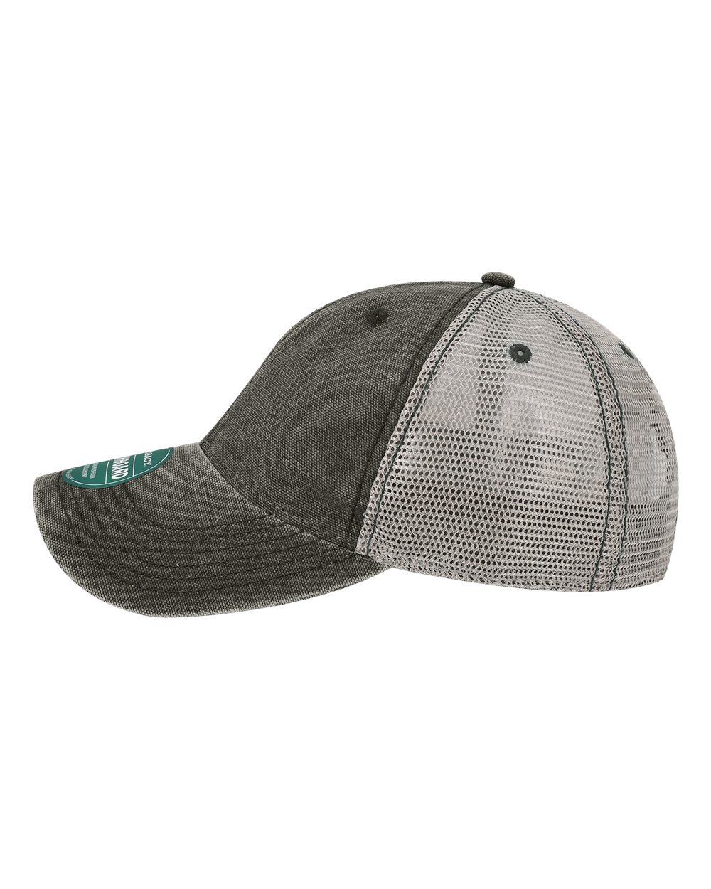 Left View of Black/ Grey Dashboard Trucker Cap - DTA