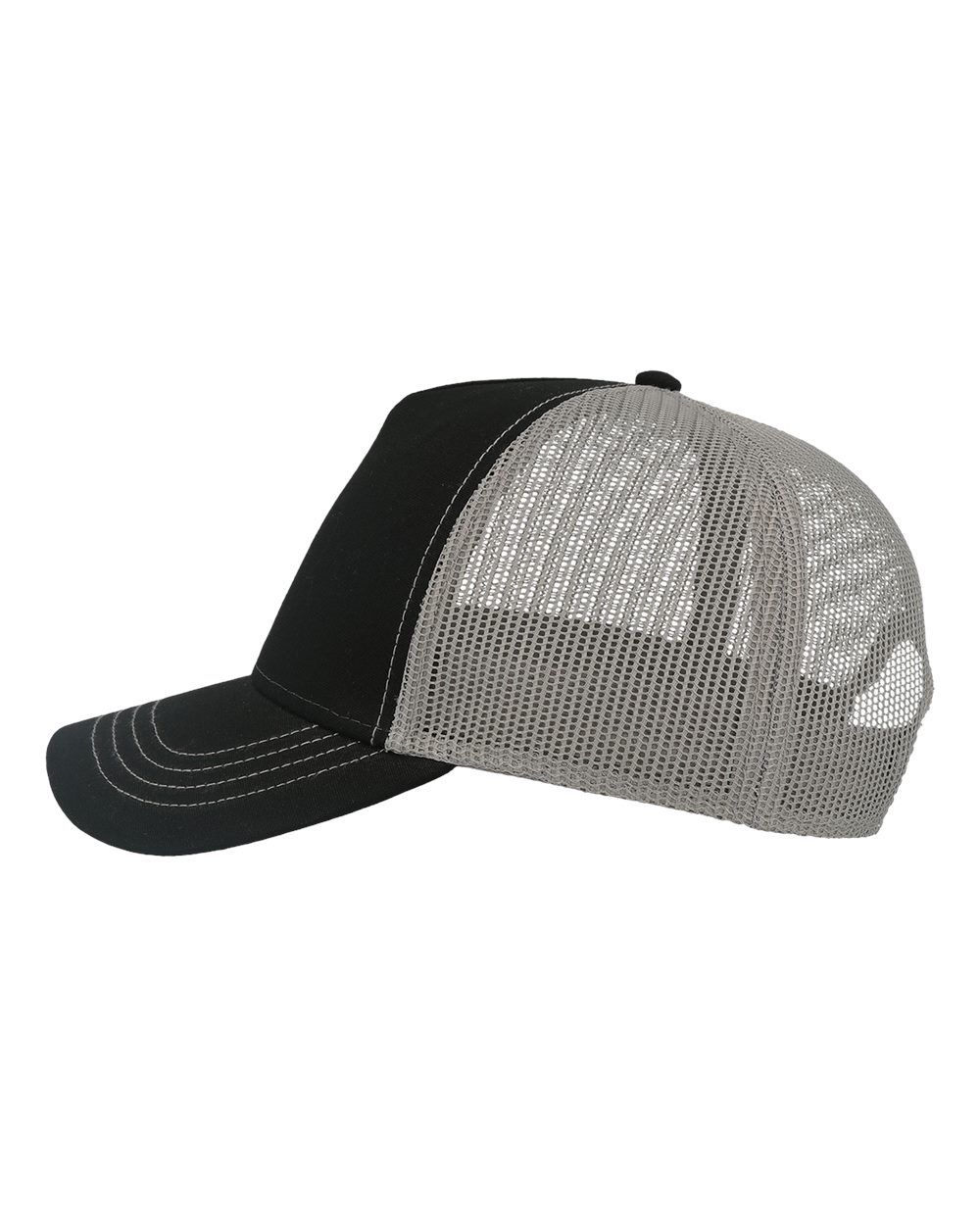 Left View of Black/ Grey Sustainable Canvas Cap - RAPPER