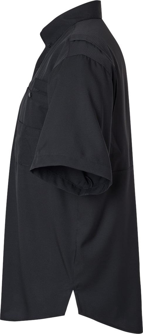 Left View of Black Hatteras Performance Short Sleeve Fishing Shirt - 700