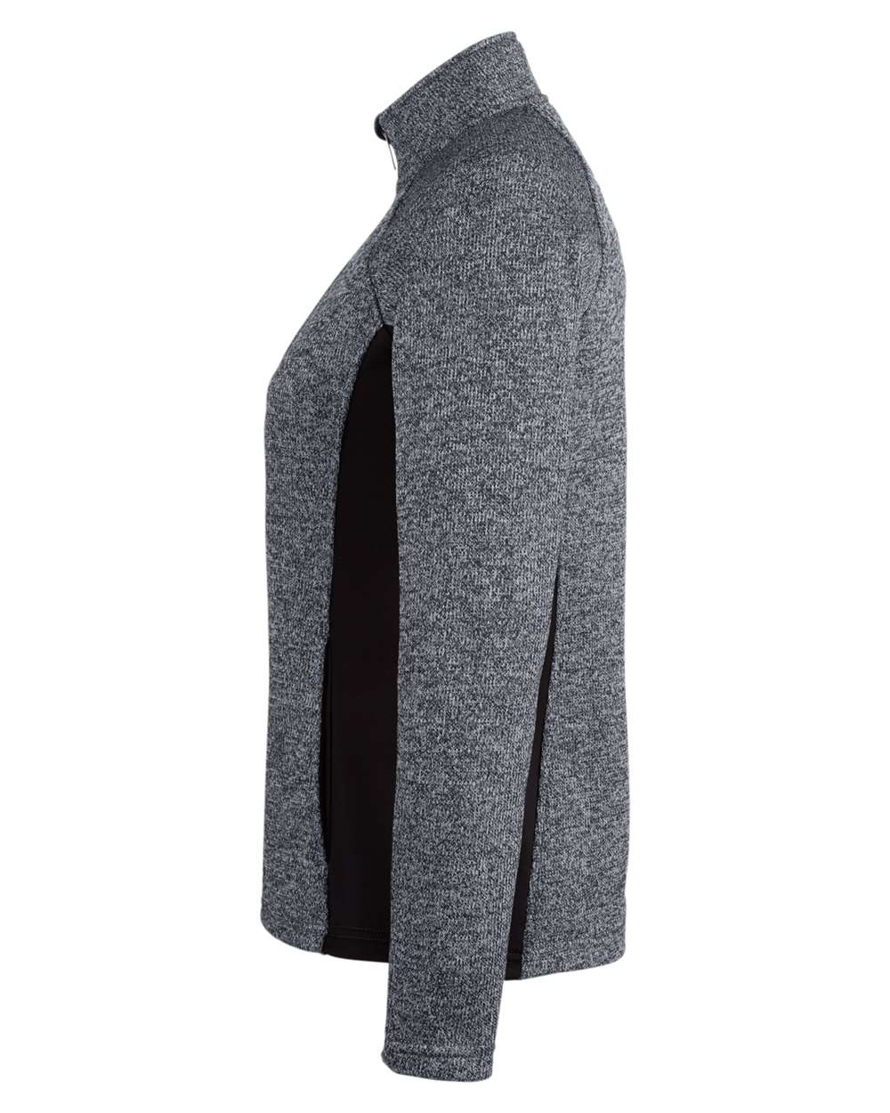 Left View of Black Heather/ Black Women's Constant Half-Zip Sweater - S16562